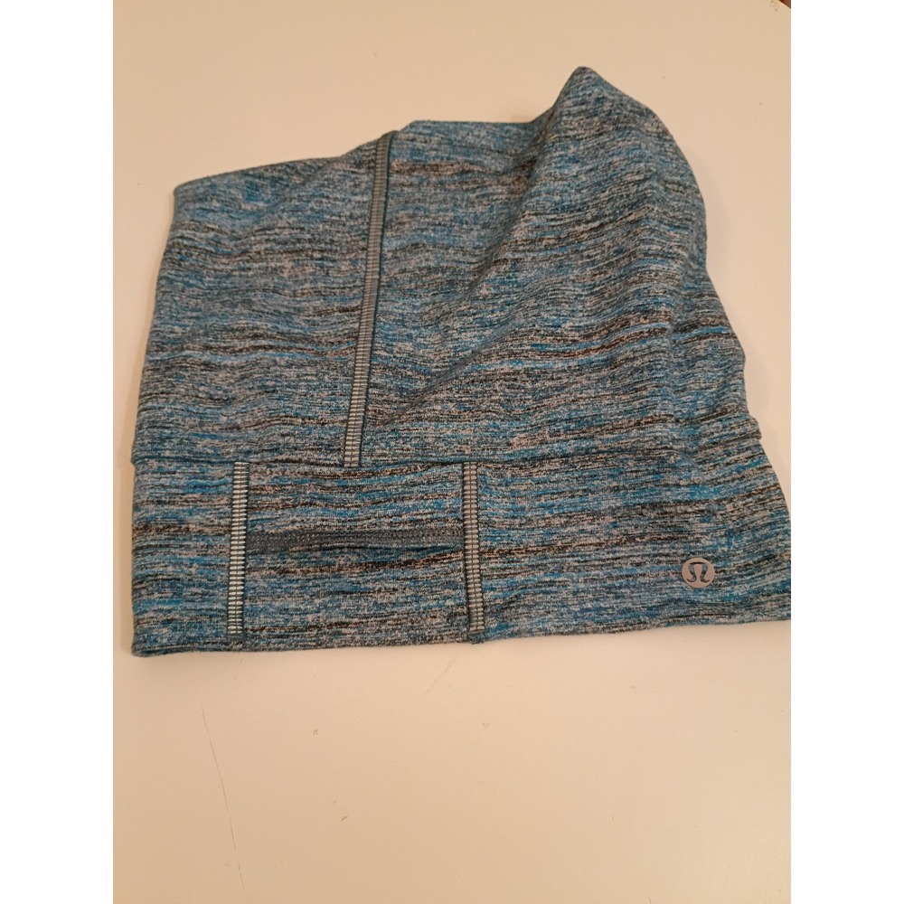 Lululemon Run With Me Earwarmer Headband Blue Space Dye Reflective Logo